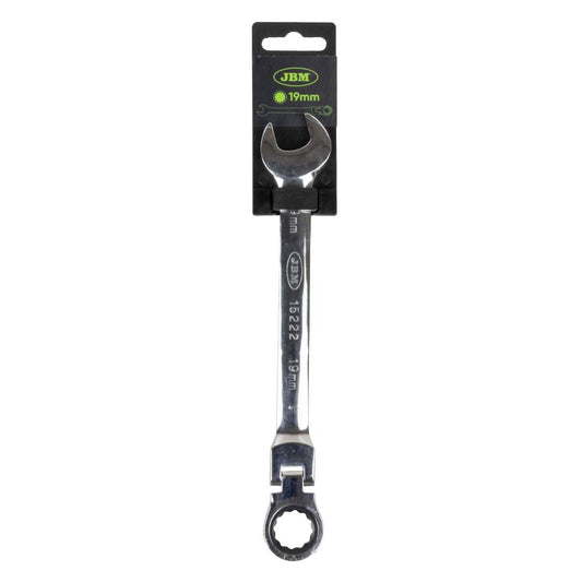FLEX-RATCHETING COMBINATION WRENCH SPANNER 19MM - MIRROR FINISH