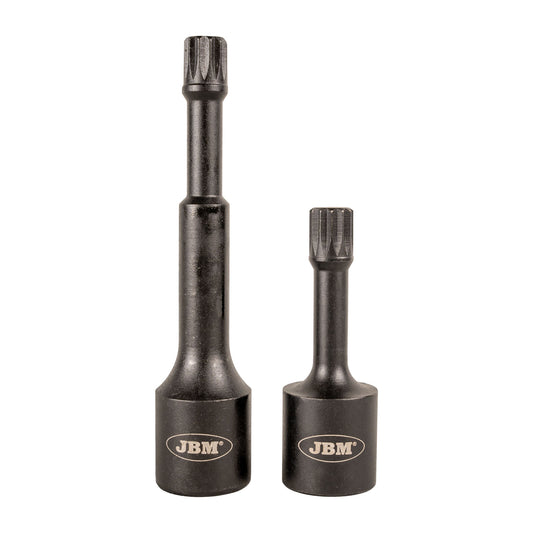 1/2" IMPACT BIT SOCKET SET FOR SPLINE (XZN) SCREWS, 2 PCS