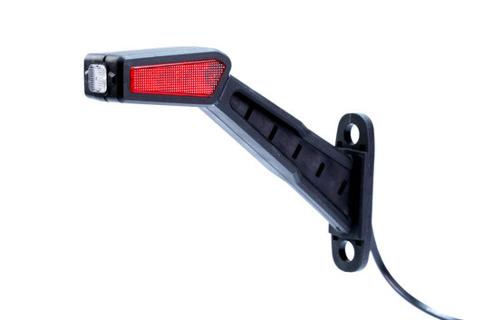 3-functional LED side marker, left, long, slanted rubber arm, 2×0.75 mm2 cable 0.3 m long.