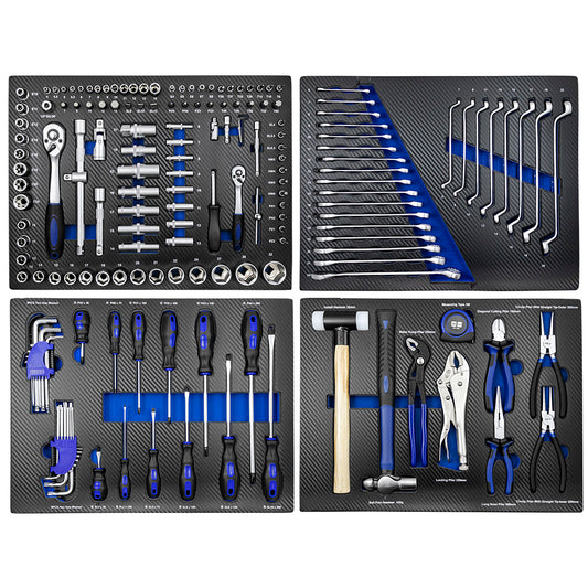 4 TOOL MODULES SET IN CARBON FIBER FINISH - BLUE