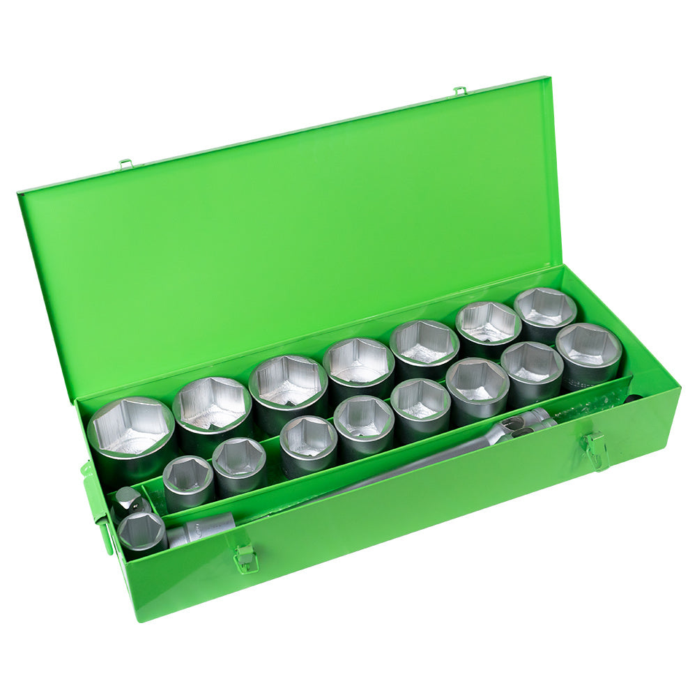21 PIECES METAL CASE WITH 1"  HEX AUTOCLAVE - ZINC FINISH