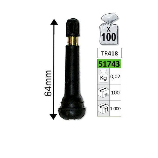 TYRE VALVE TR418 64MM