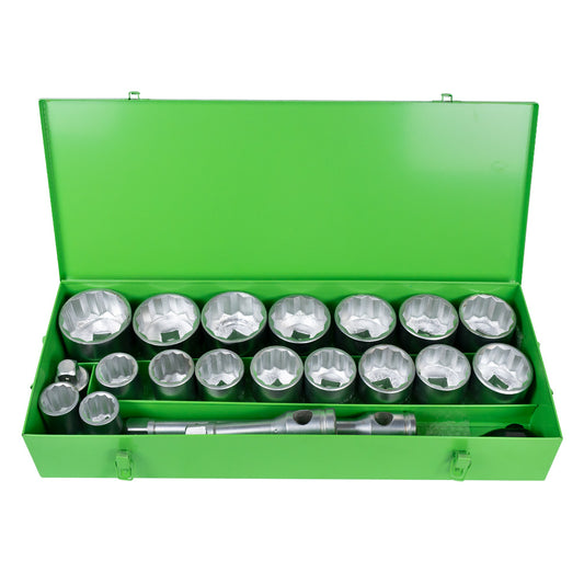 21 PIECES METAL CASE WITH 1"  12-POINT AUTOCLAVE - ZINC FINISH