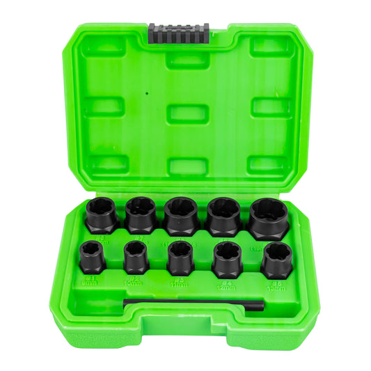 SET OF 11 3/8" TWIST SOCKETS FOR REMOVAL OF SECURITY SCREW/NUTS