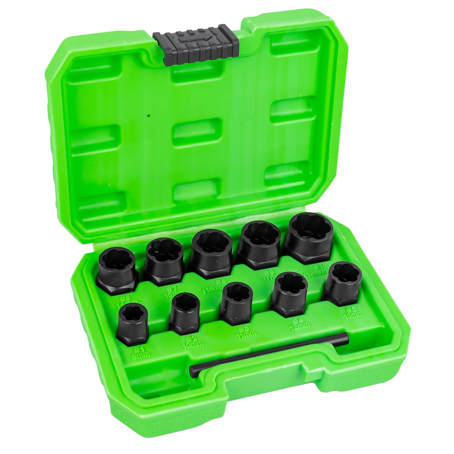 SET OF 11 3/8" TWIST SOCKETS FOR REMOVAL OF SECURITY SCREW/NUTS