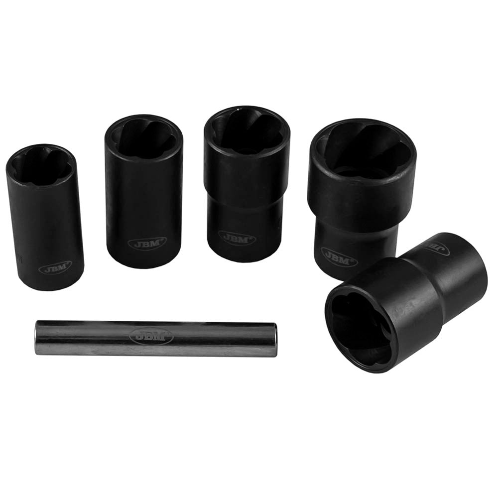 SET OF 6 1/2" TWIST SOCKET WHEEL LOCK NUT REMOVERS
