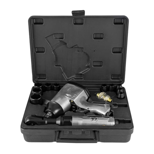 16 PIECES AIR WRENCH AND RATCHET SET 1/2"