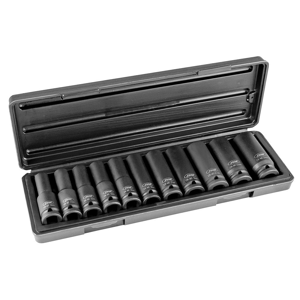 11 PIECE 1/2" HEXAGONAL IMPACT SOCKET SET