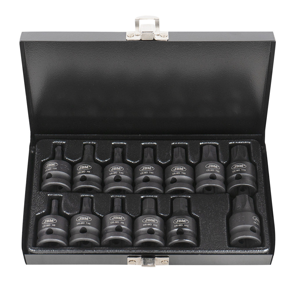 13 PIECE 1/2" HEXAGONAL AND TORX  IMPACT BIT SET