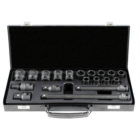 19 PIECE 1/2” IMPACT SOCKET SET WITH 14 HEXAGONAL SOCKETS + ADAPTERS