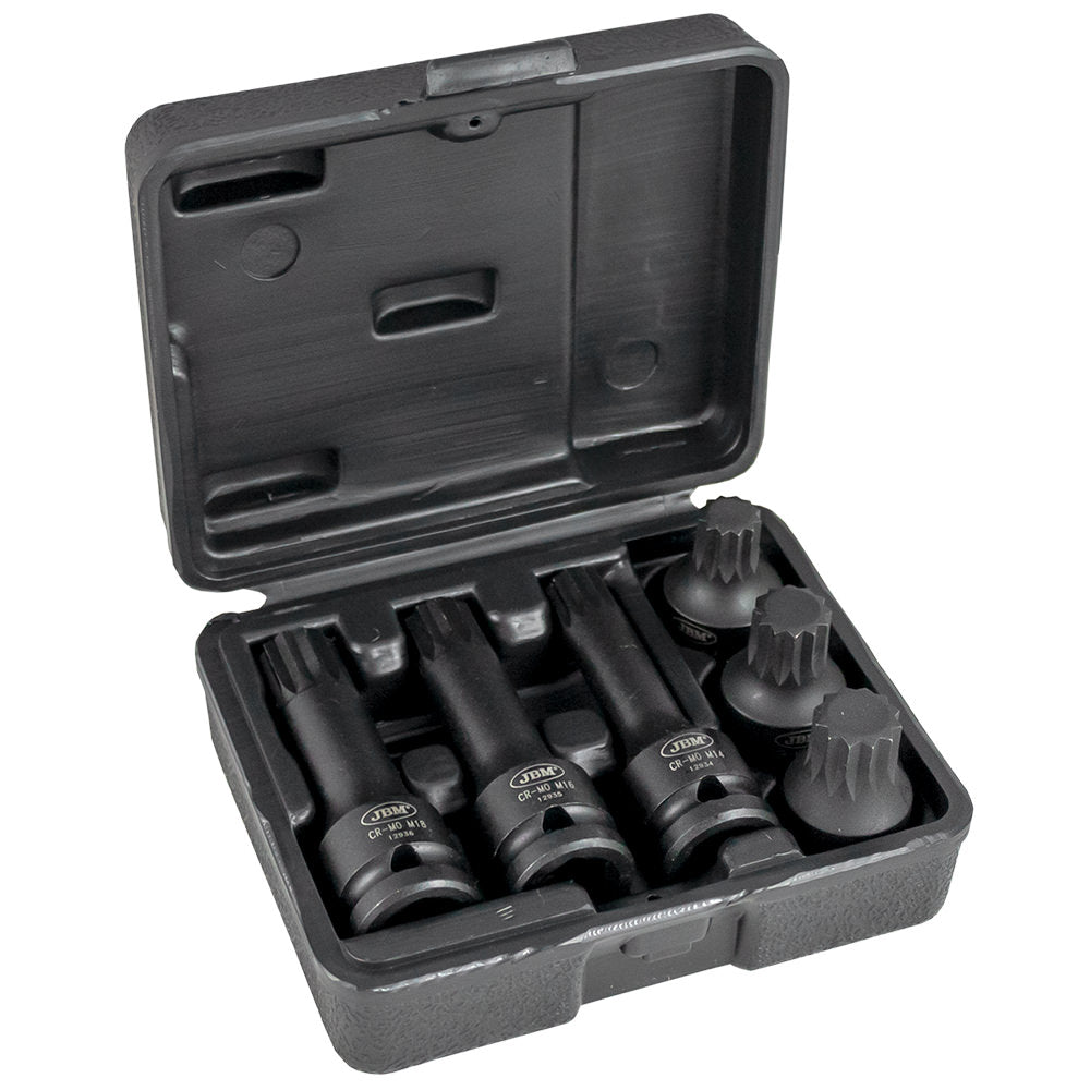 6 PIECE 1/2" XZN IMPACT SOCKET AND BIT SET