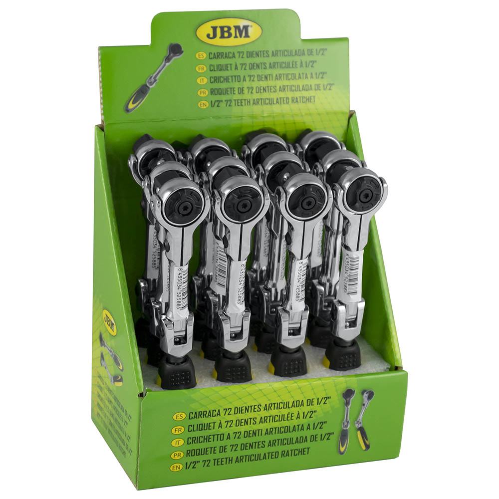 1/2" SHORT HINGED 72-TEETH RATCHET 172MM