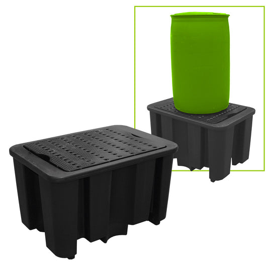 DRUMBANK SPILL PALLET- 1 VERTICAL DRUM - 400KG