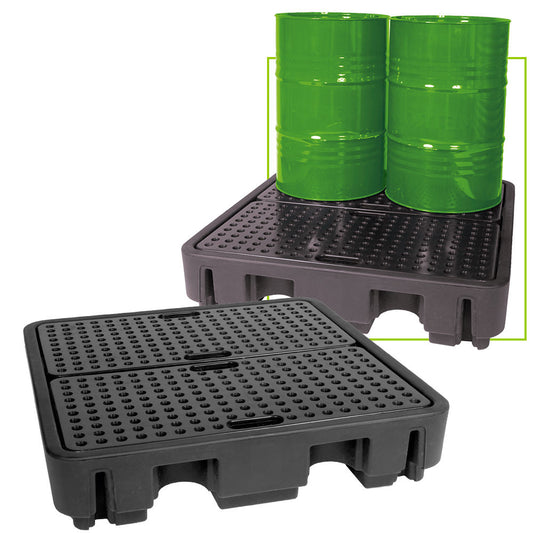 DRUMBANK SPILL PALLET- 4 VERTICAL DRUM - 1250KG