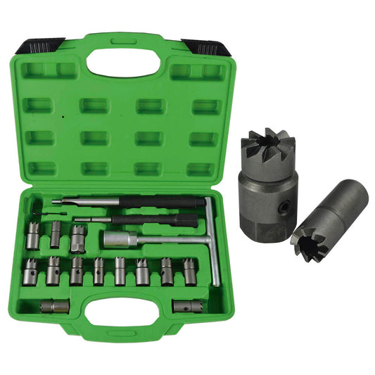 SET OF 17 DIESEL INJECTOR SEAT CUTTER