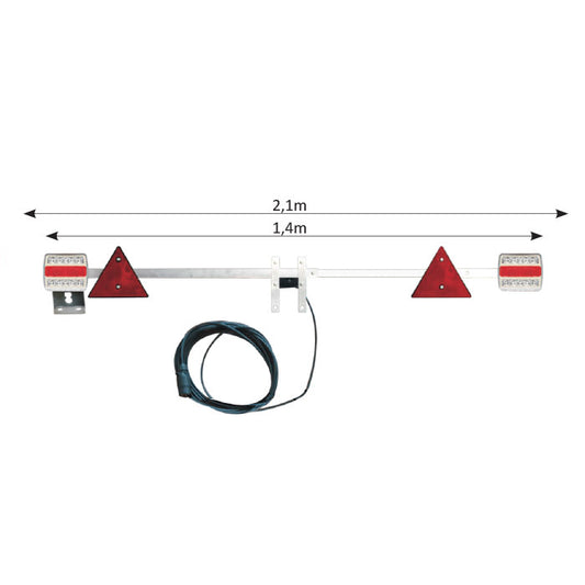 TRAILER ADJUSTABLE TOWING LIGHT BAR 1.4-2.1M