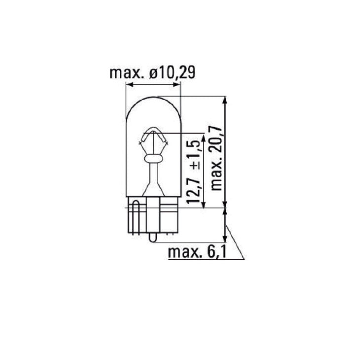 OBN WEDGE LAMP 12V 5W T10