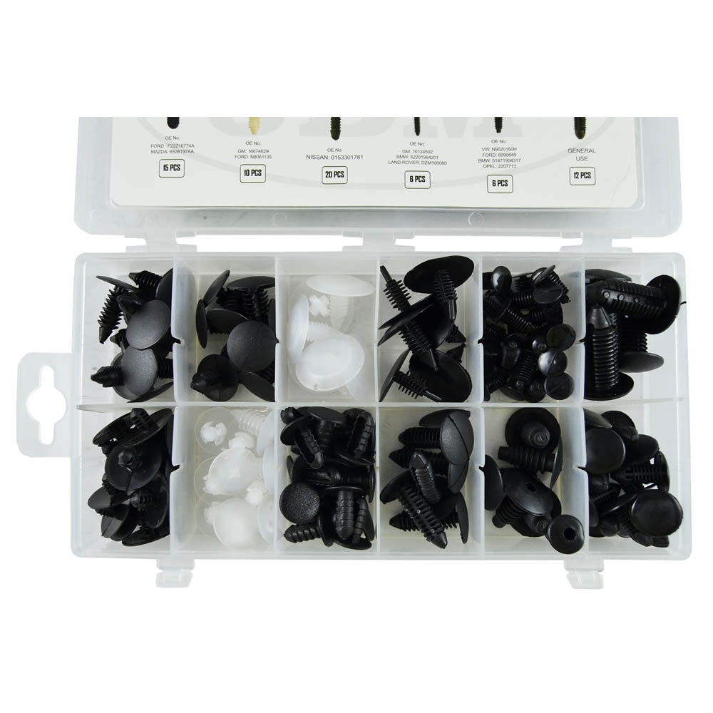 UNIVERSAL PLASTIC CLIPS SET 128PCS