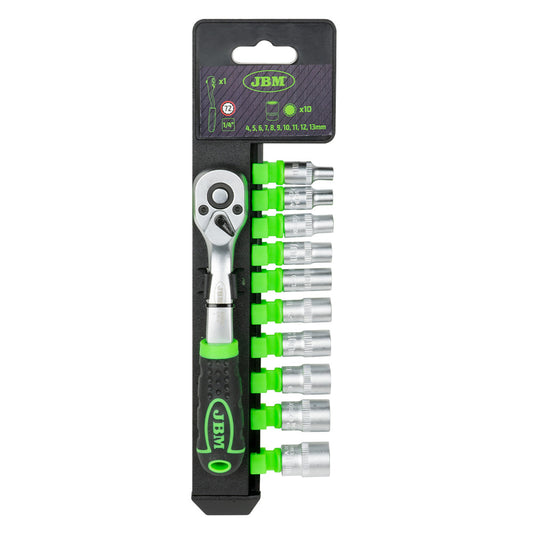 1/4" 72-TOOTH RATCHET WITH 12-POINT SOCKETS