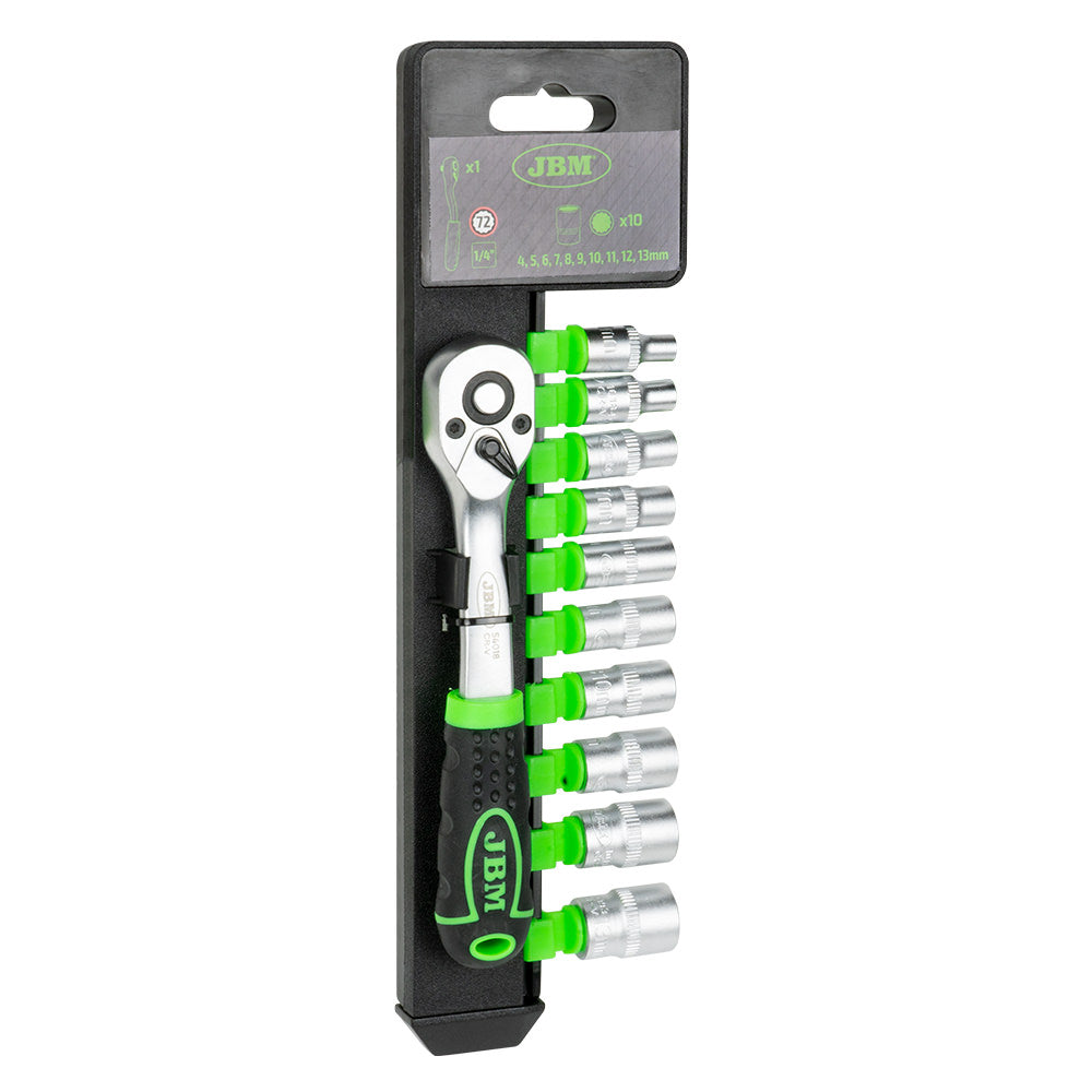 1/4" 72-TOOTH RATCHET WITH 12-POINT SOCKETS