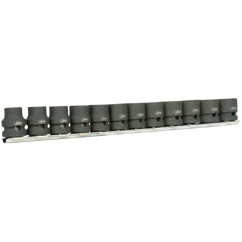 12 PIECE 1/2" LOW PROFILE HEXAGONAL IMPACT SOCKET SET