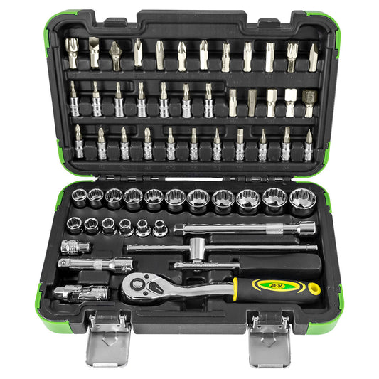 59 PIECE TOOL CASE WITH 3/8" 12-POINT SOCKETS