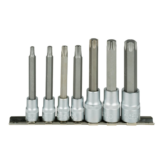 7 PIECES BIT SOCKET SET 3/8" - 1/2" TORX