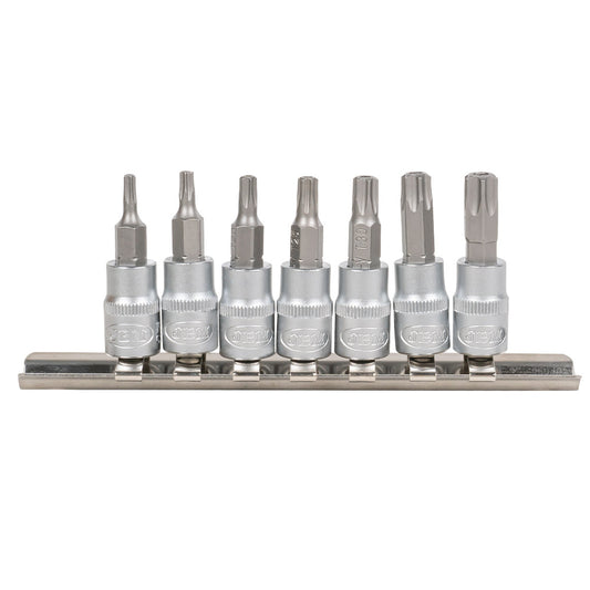 7 PIECES BIT SOCKET SET 1/4" TORX TAMPER-PROOF