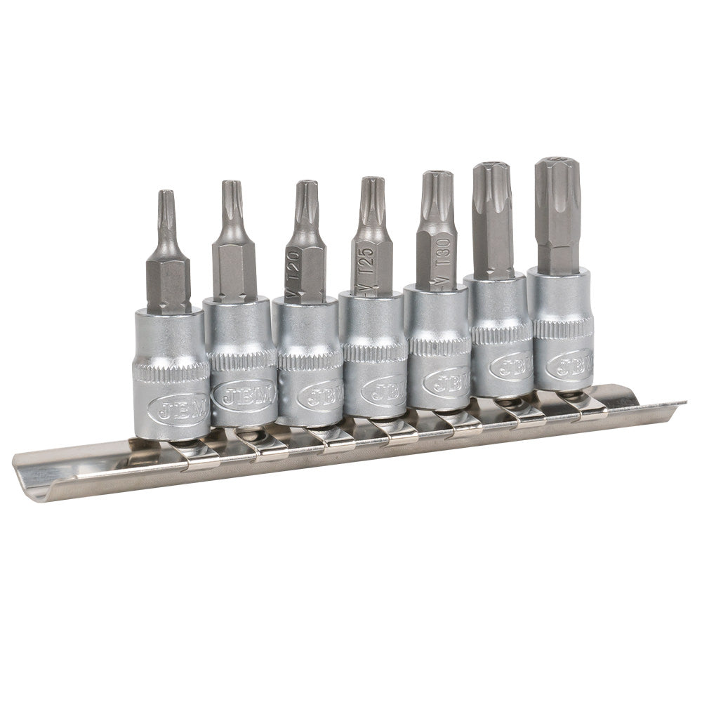7 PIECES BIT SOCKET SET 1/4" TORX TAMPER-PROOF