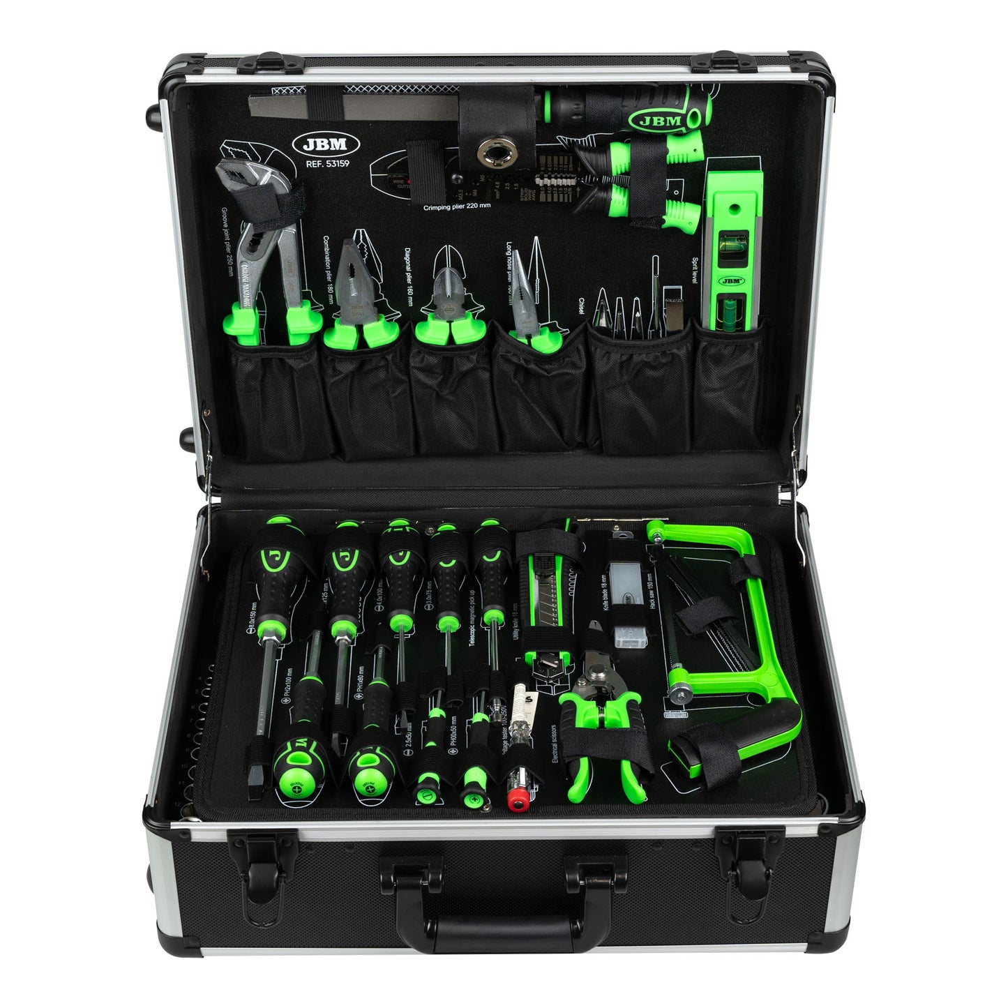 159 PIECES ALUMINIUM TOOL CASE  - ZINC FINISH