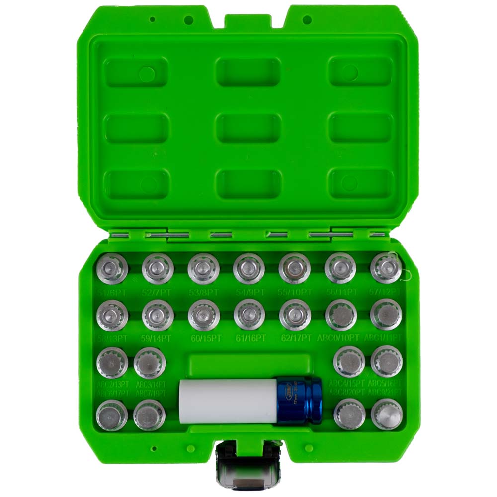 SET OF 23 WHEEL LOCK SCREW SOCKETS FOR VW