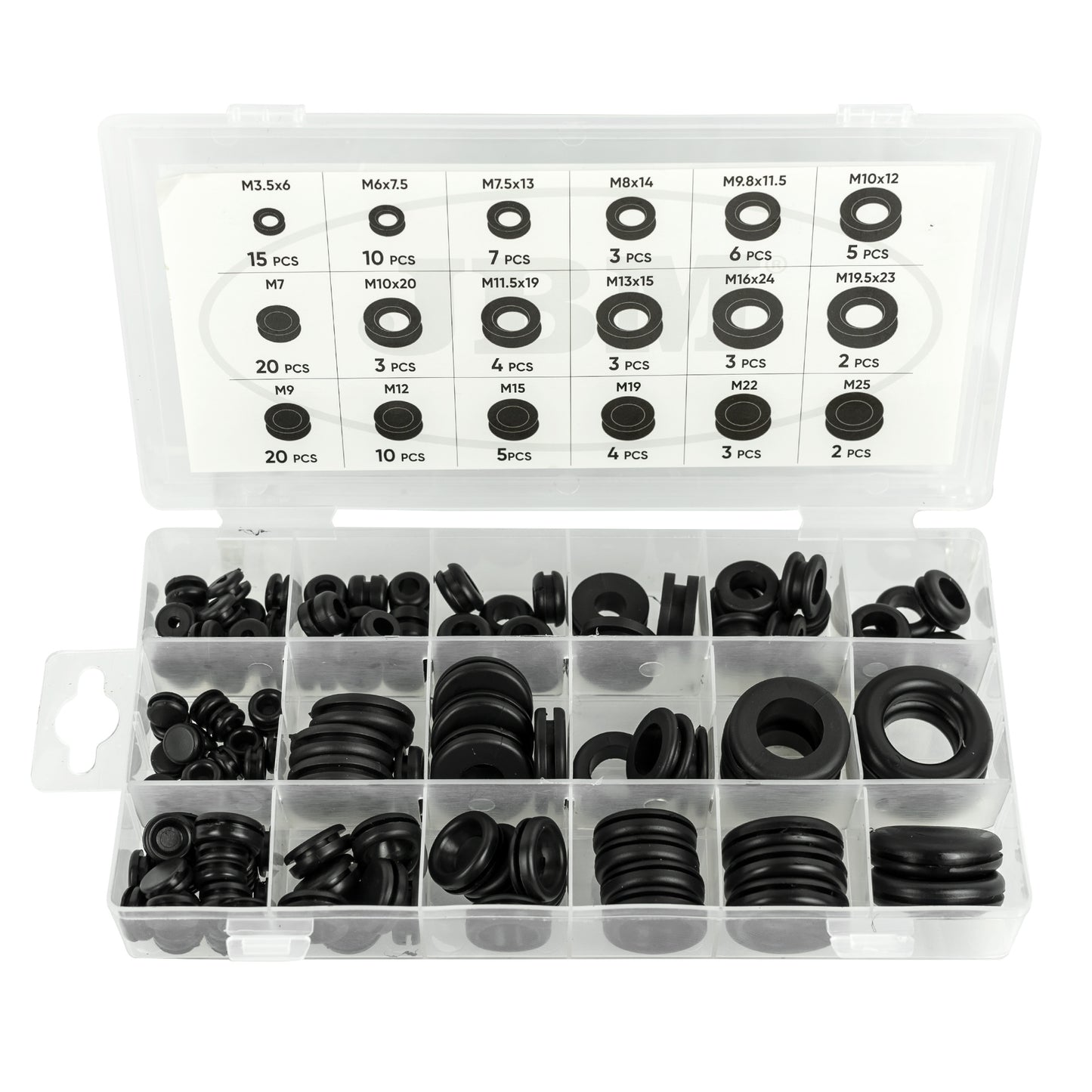 RUBBER GROMMET ASSORTMENT 125PCS
