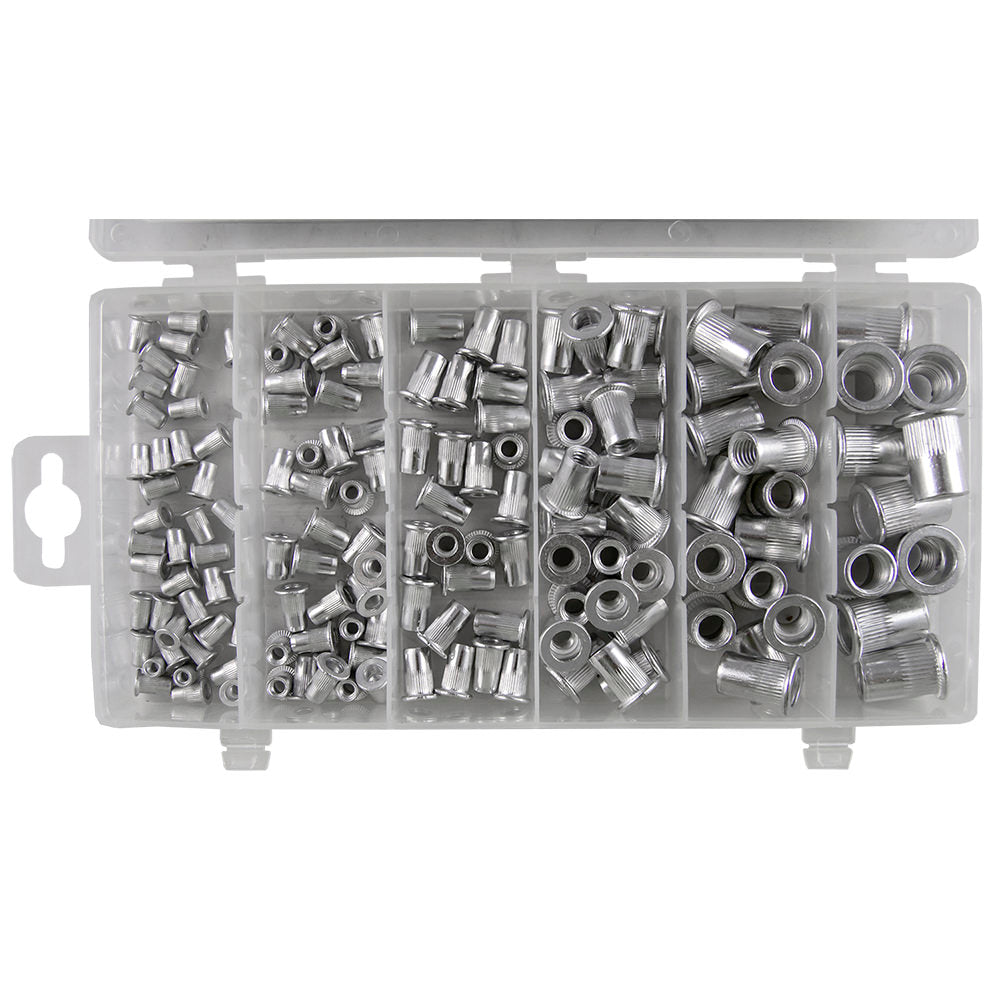 ALUMINIUM KNURLED RIVET NUT ASSORTMENT 150PCS