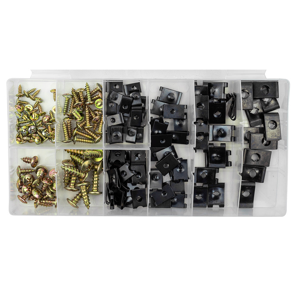 U-CLIP AND SCREW ASSORTMENT 170PCS