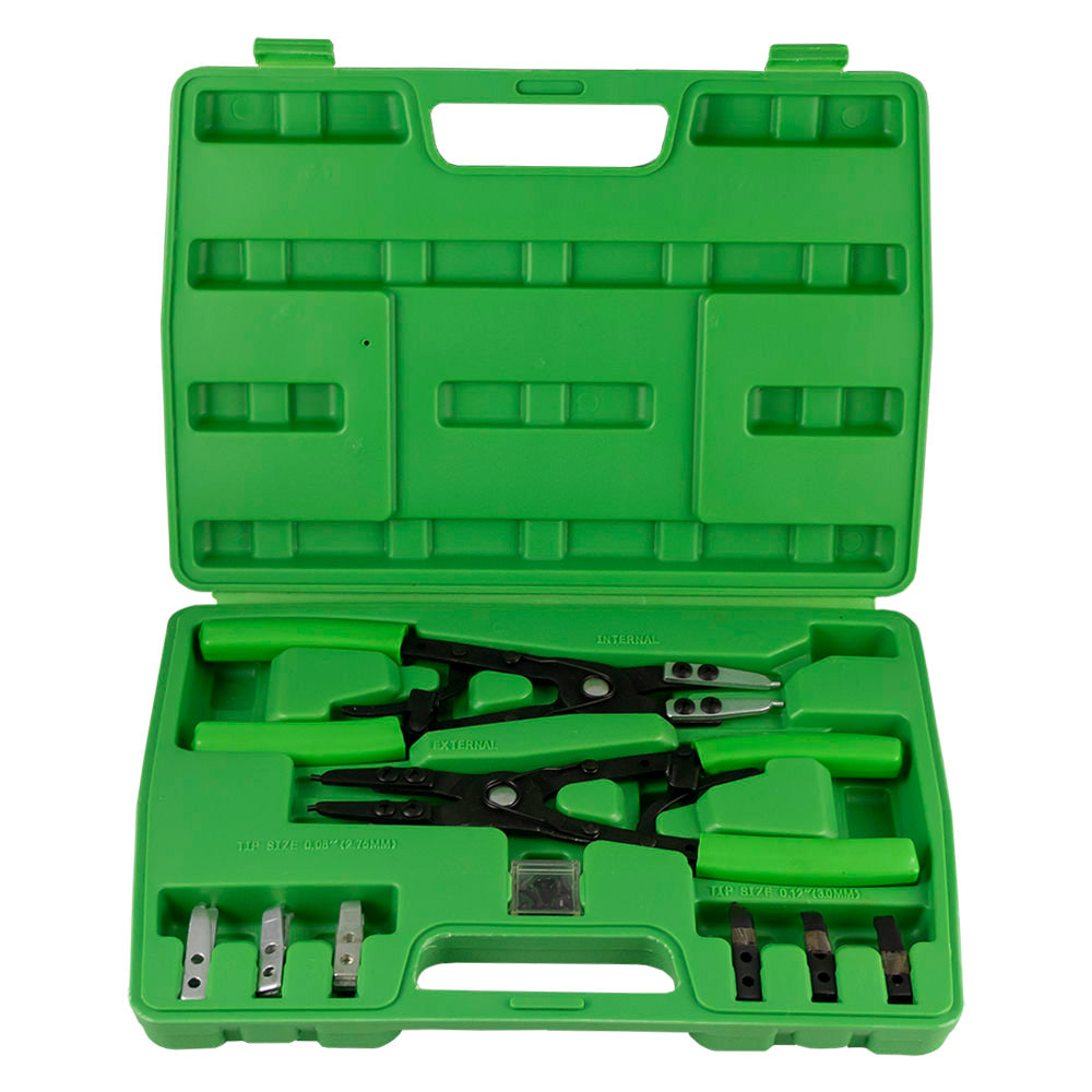 CIRCLIP PLIER SET WITH 16 REPLACEMENT TIPS IN CASE