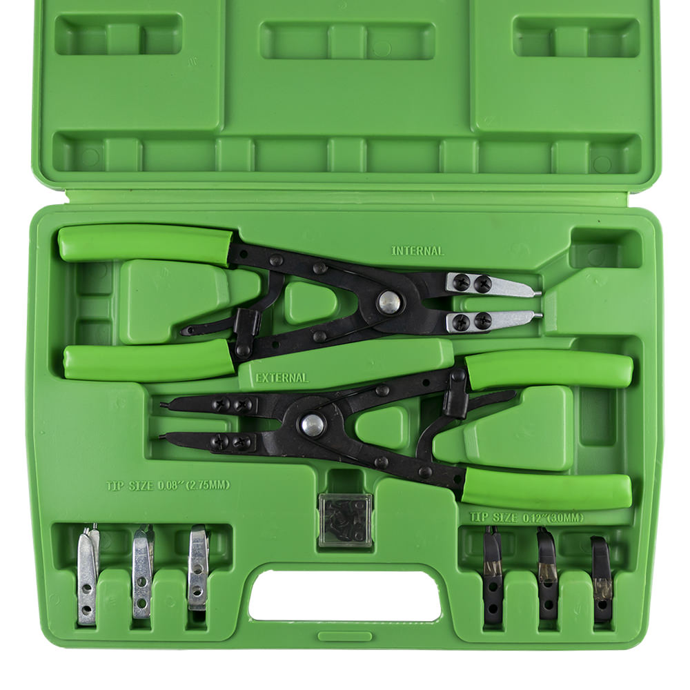 CIRCLIP PLIER SET WITH 16 REPLACEMENT TIPS IN CASE