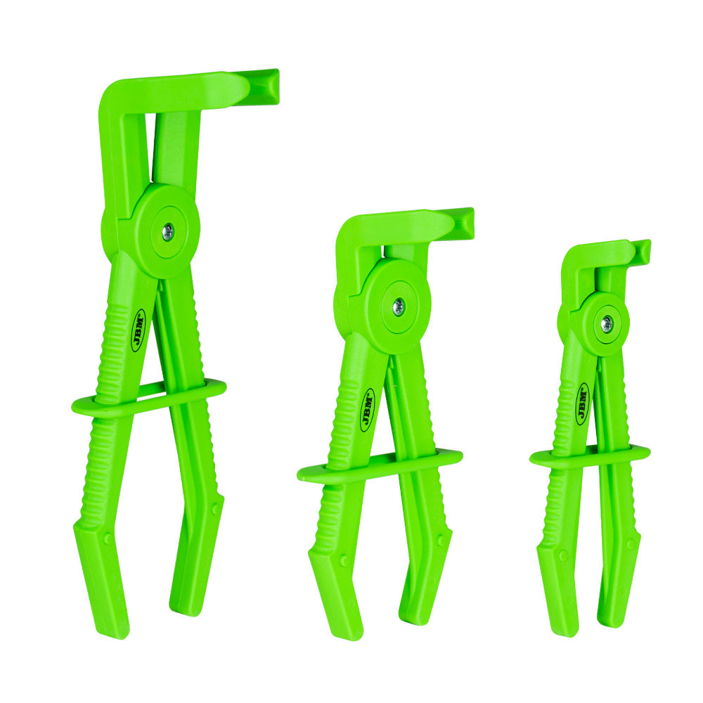 SET OF 3 FLEXIBLE HOSE CLAMPS WITH ANGLED JAWS