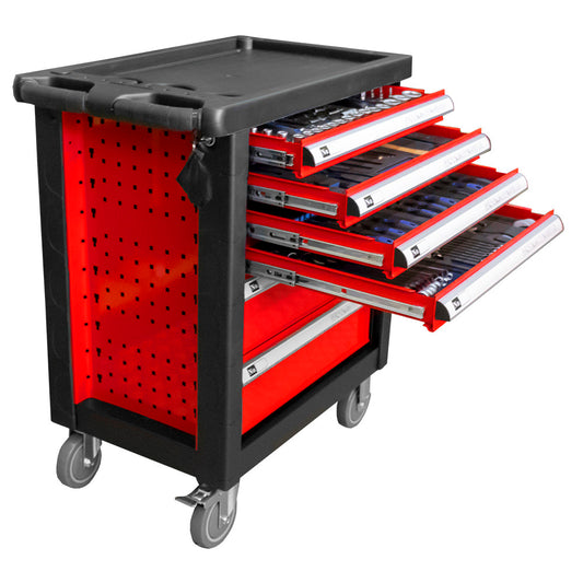 6 DRAWER TOOL CABINET - RED - WITH TOOLS INCLUDED
