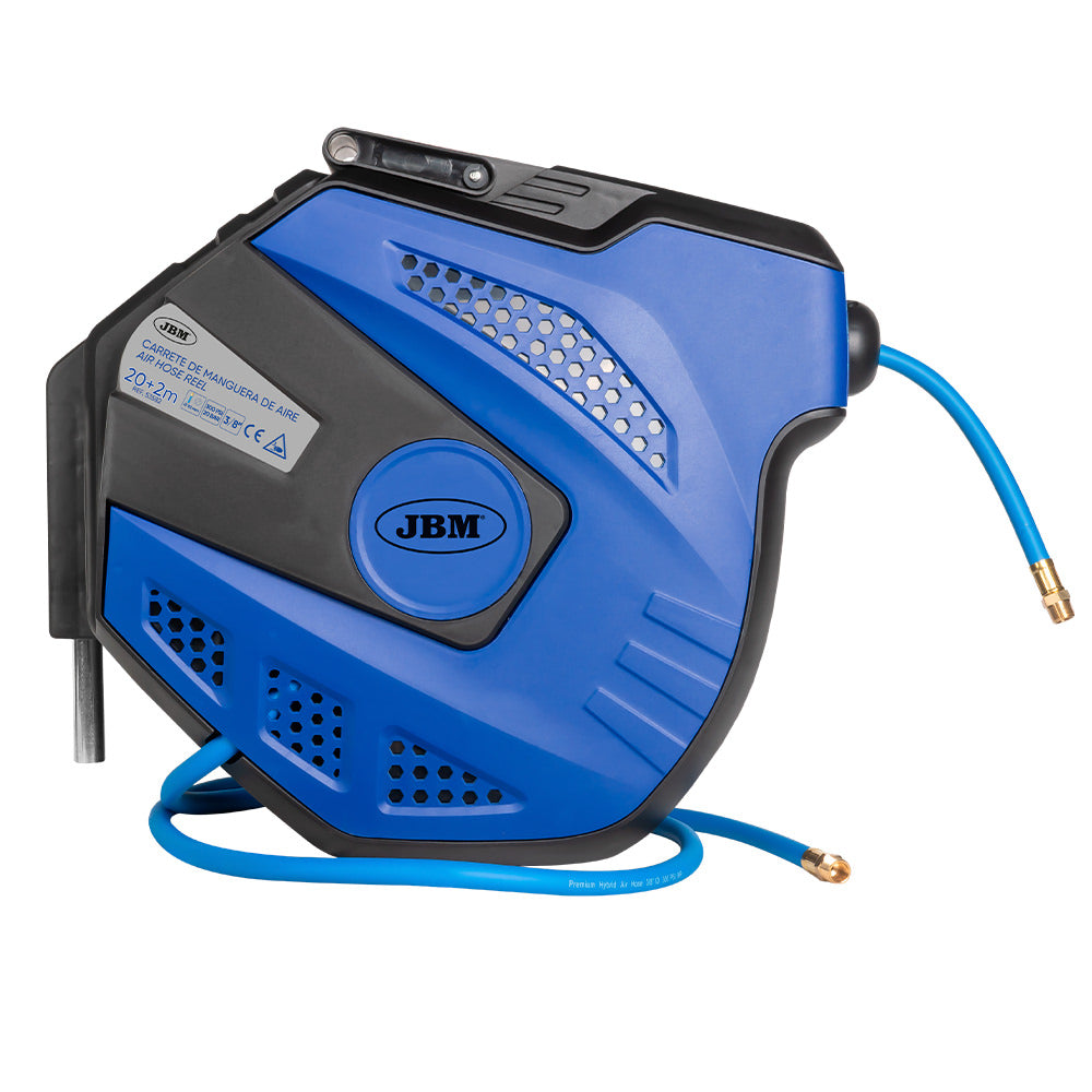 22M AIR HOSE REEL WITH RETRACTABLE - BLUE