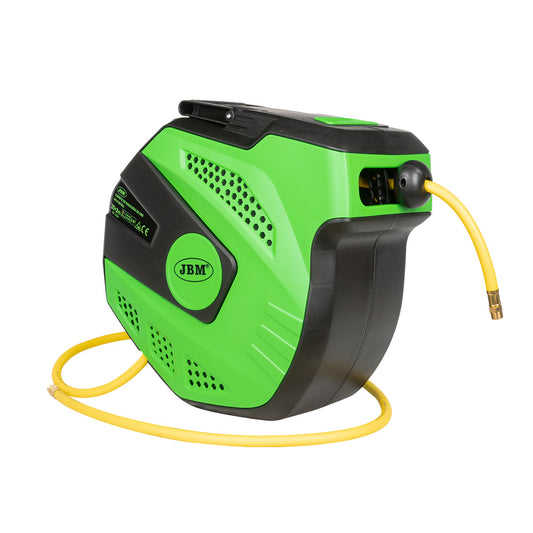 22M AIR HOSE REEL WITH RETRACTABLE - GREEN
