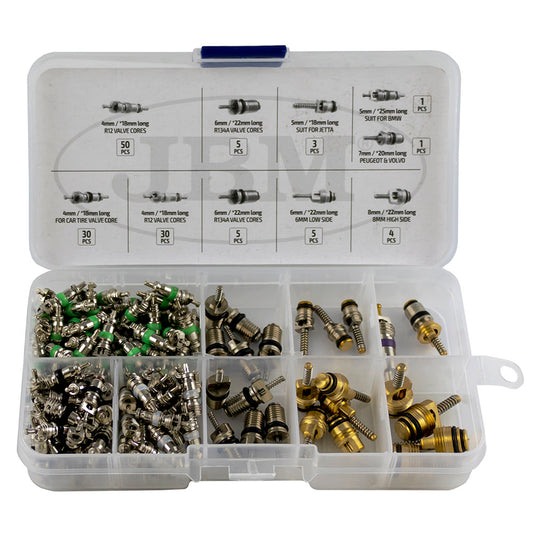 CAR AIR CONDITIONING SCHRADER VALVE CORE SET 134PCS