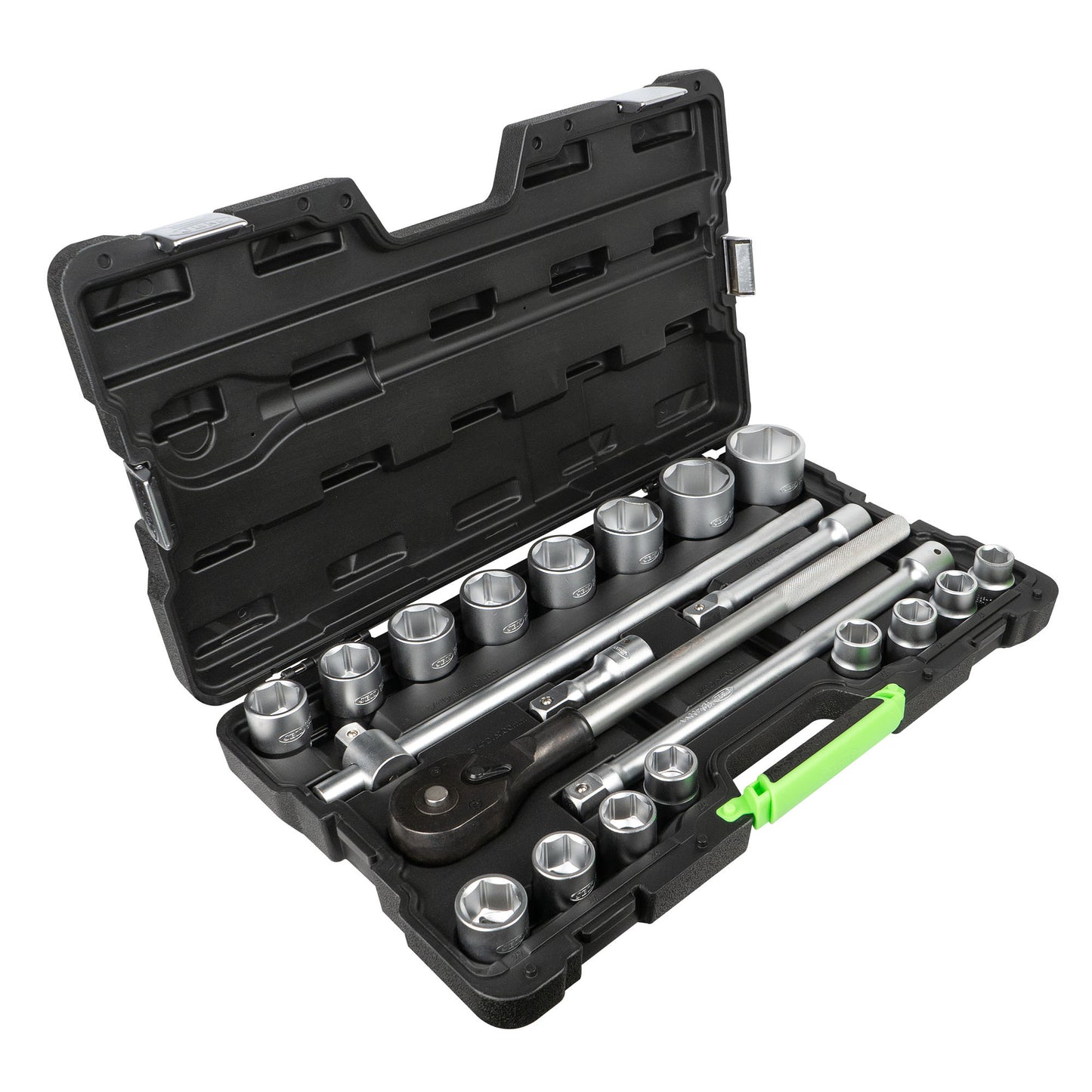 21 PIECES TOOL CASE WITH 3/4" HEX SOCKETS - ZINC FINISH
