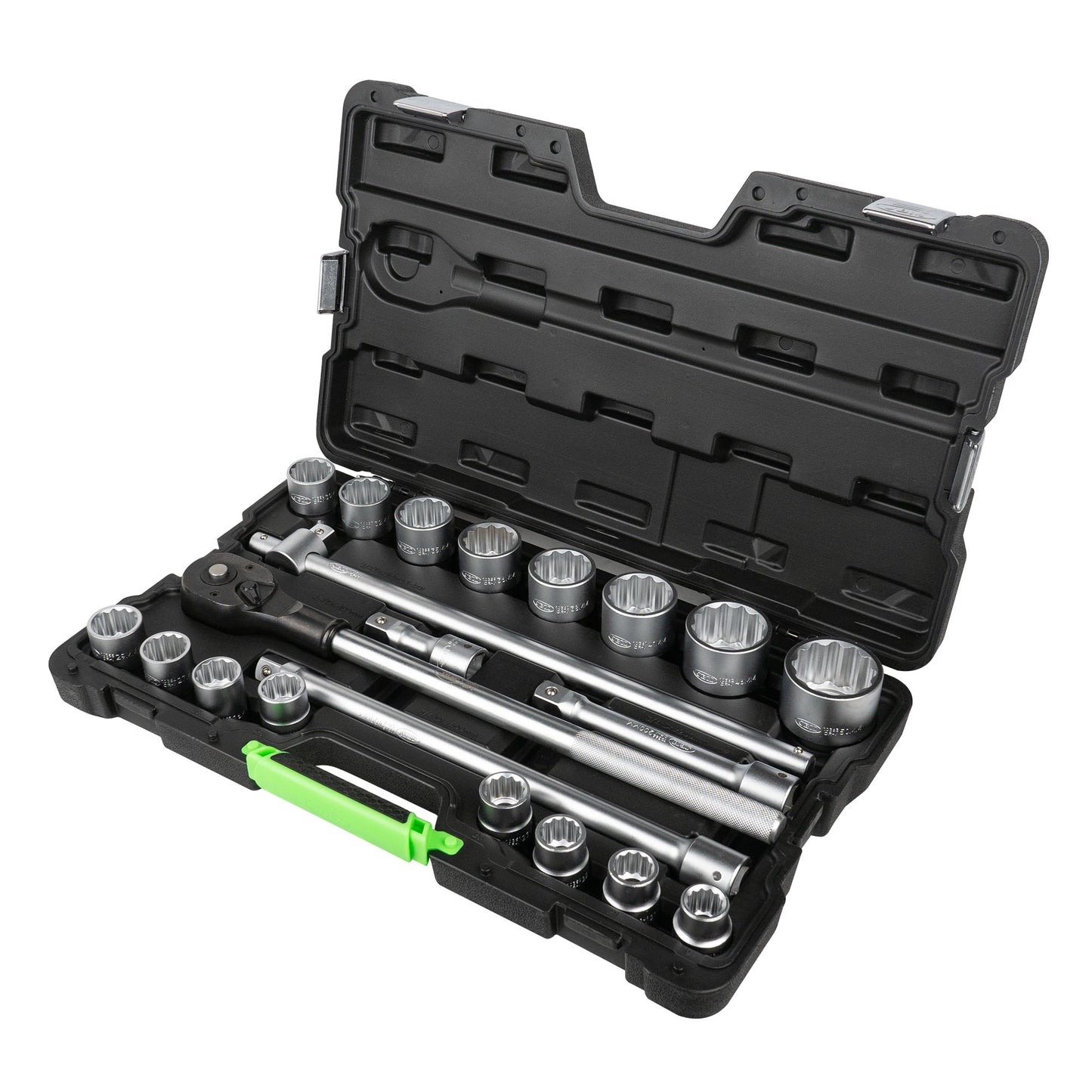 21 PIECES TOOL CASE WITH 3/4" 12-POINT SOCKETS - ZINC FINISH