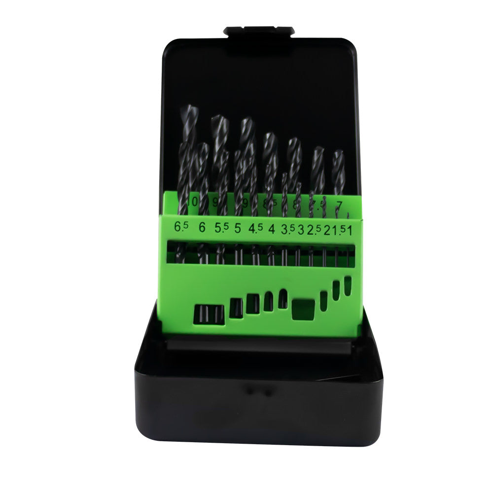 METRIC HSS 4241 TWIST DRILL SET 1-10MM BLACK