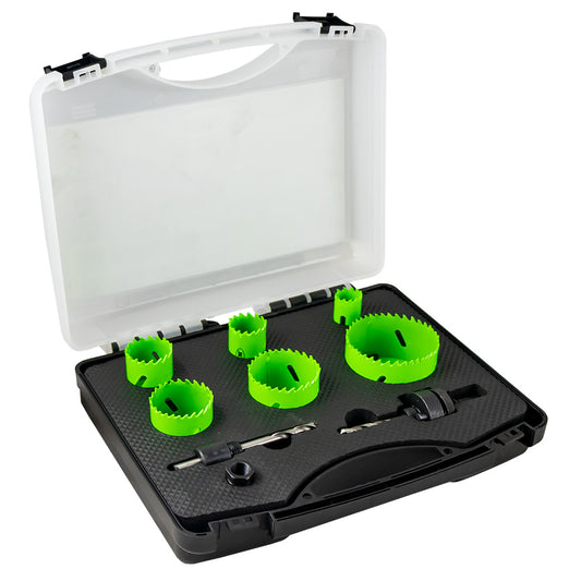 BI-METAL HOLE SAW SET WITH ADAPTERS