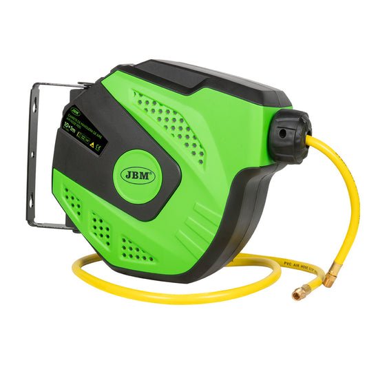 10M+1,5M AIR HOSE REEL WITH RETRACTABLE - GREEN