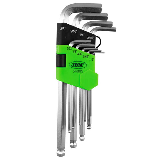 9 PIECES HEXAGONAL KEY SET SAE WITH ROUND TIP