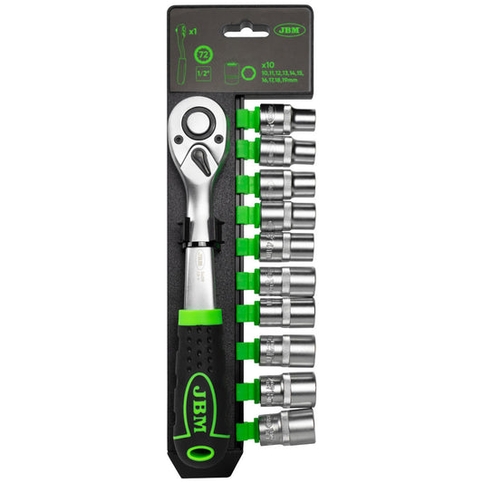 1/2" 72-TEETH RATCHET WITH HEX. SOCKETS