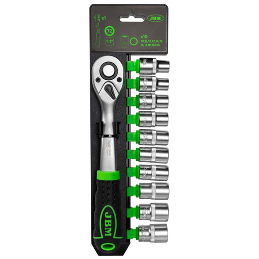 1/2" 72-TEETH RATCHET WITH 12-POINT SOCKETS