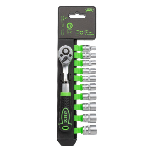 1/4" 72-TEETH RATCHET WITH HEX. SOCKETS